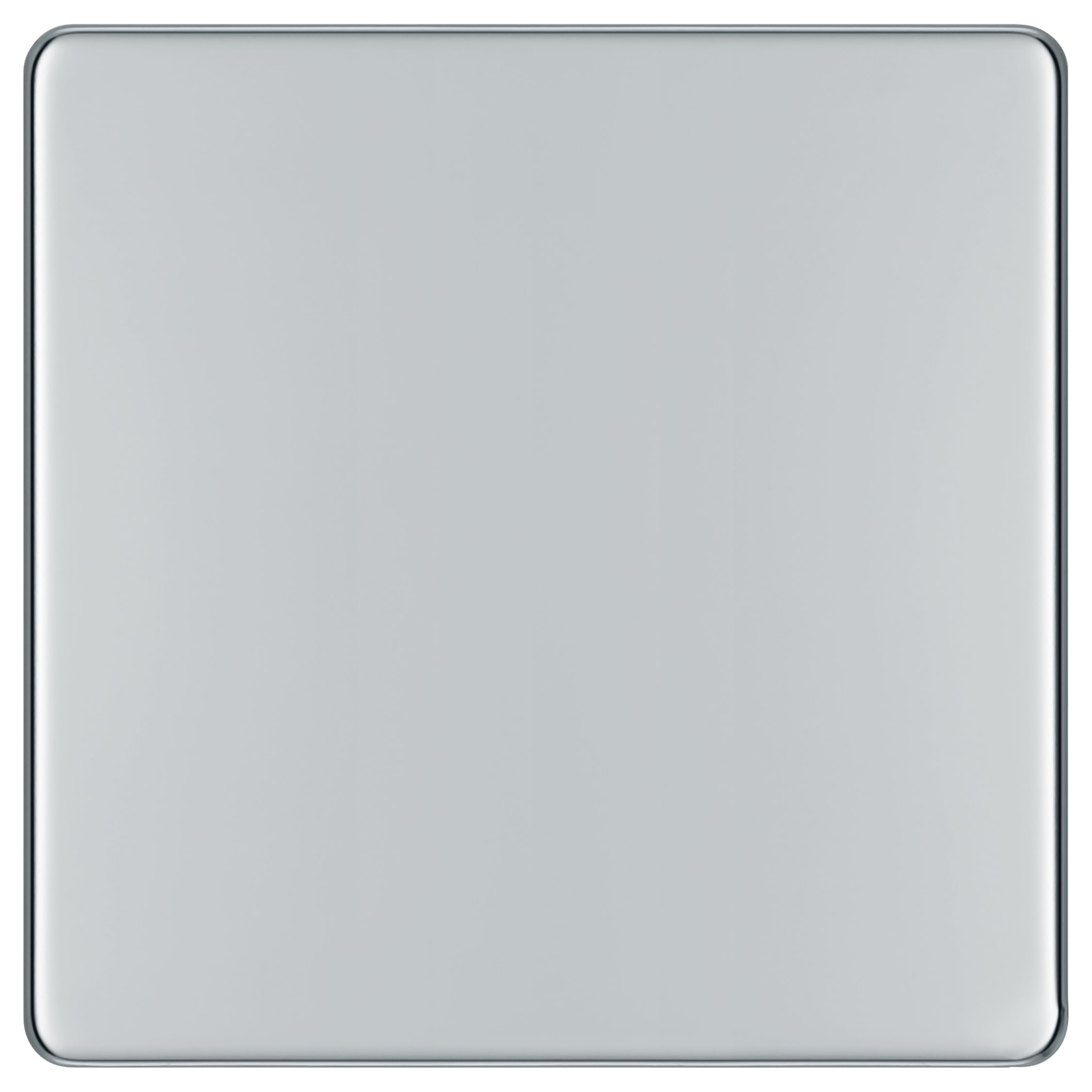BG Screwless Flat Plate Polished Chrome Blank Plate 1 Gang